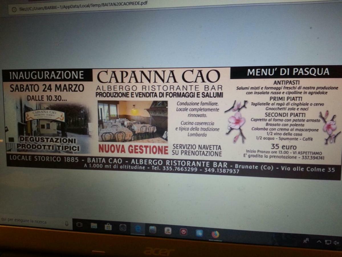 Capanna C.A.O. Hotel Brunate Ngoại thất bức ảnh